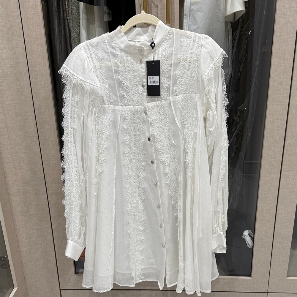 One Teaspoon White Lace Button down dress